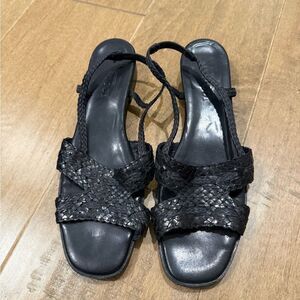 Sesto Meucci Black Braided Sandals